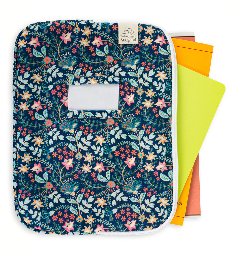 Fancy fabric folder for kids, Cute fabric textbook folder with zipper