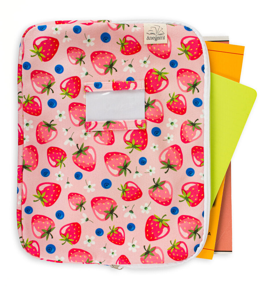 Fancy fabric folder for kids, Cute fabric textbook folder with zipper