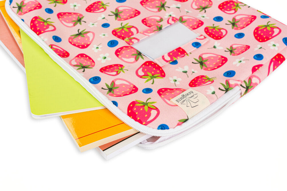 Fancy fabric folder for kids, Cute fabric textbook folder with zipper