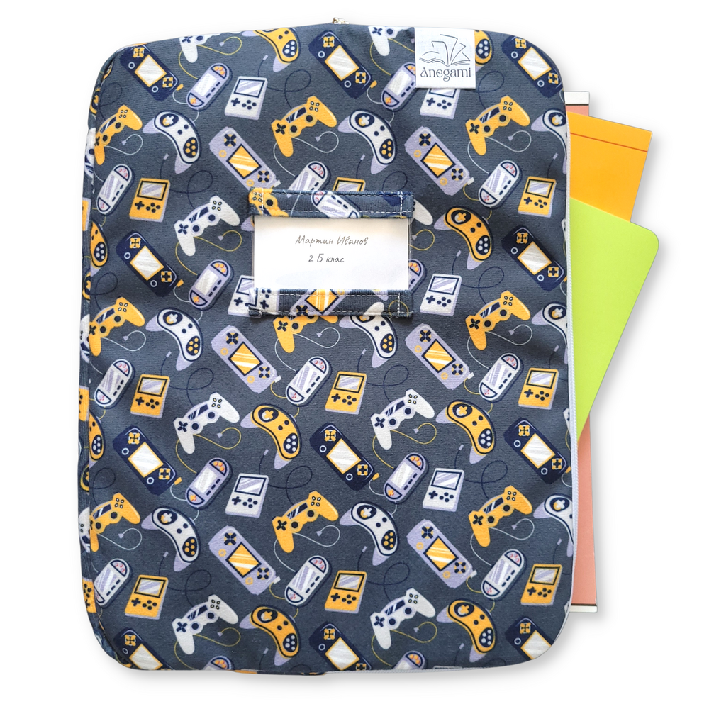 Cartella in tessuto elegante per bambini, Cartella in tessuto carina per libri di testo con cerniera
