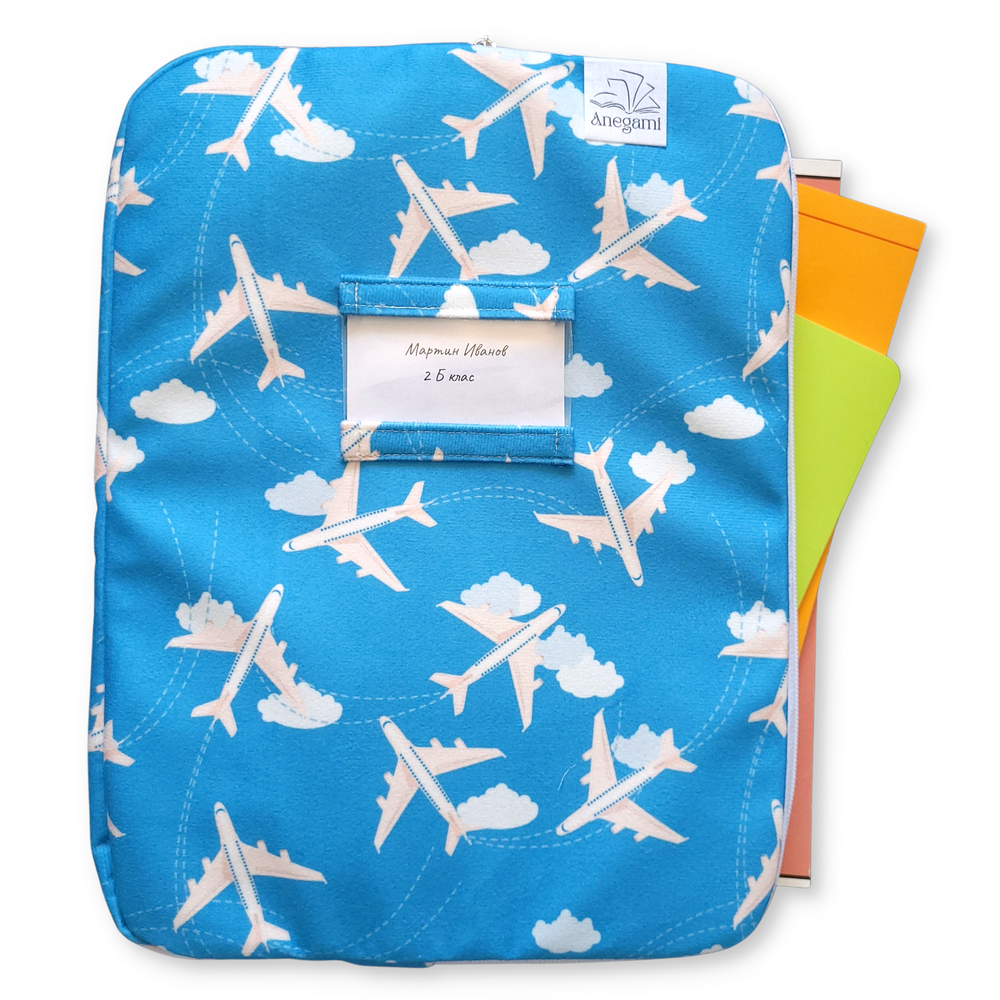 Fancy fabric folder for kids, Cute fabric textbook folder with zipper