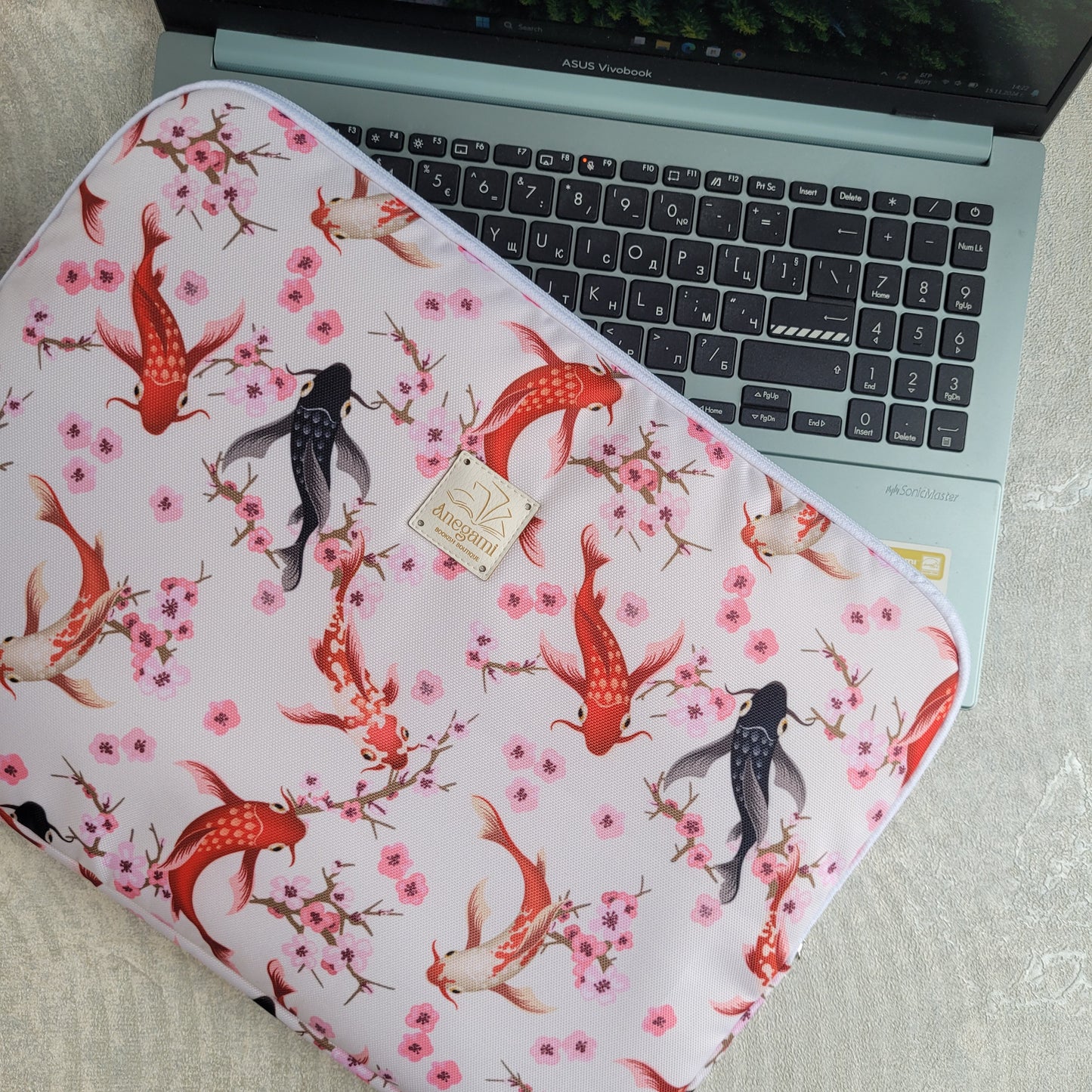 Set di custodia per laptop e accessori Astratti, caricabatterie e mouse
