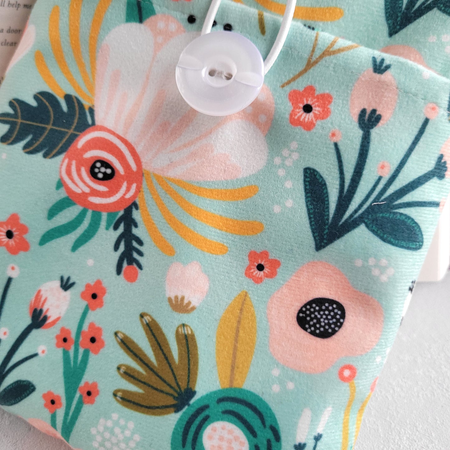 Summer Flower book sleeve with pocket