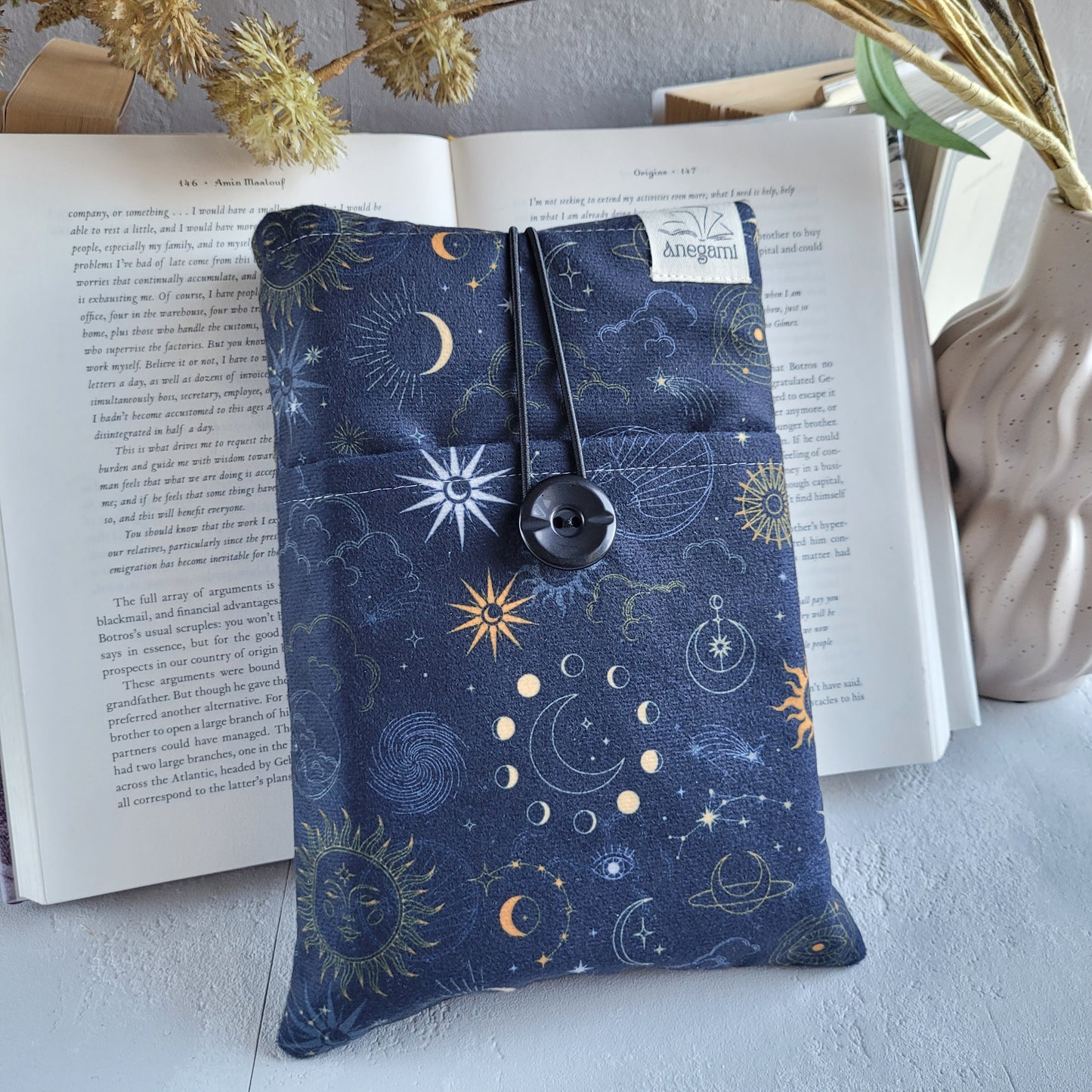 Pochette de livre en tissu astrologie avec poche