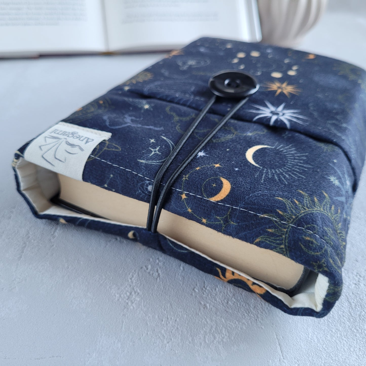 Pochette de livre en tissu astrologie avec poche