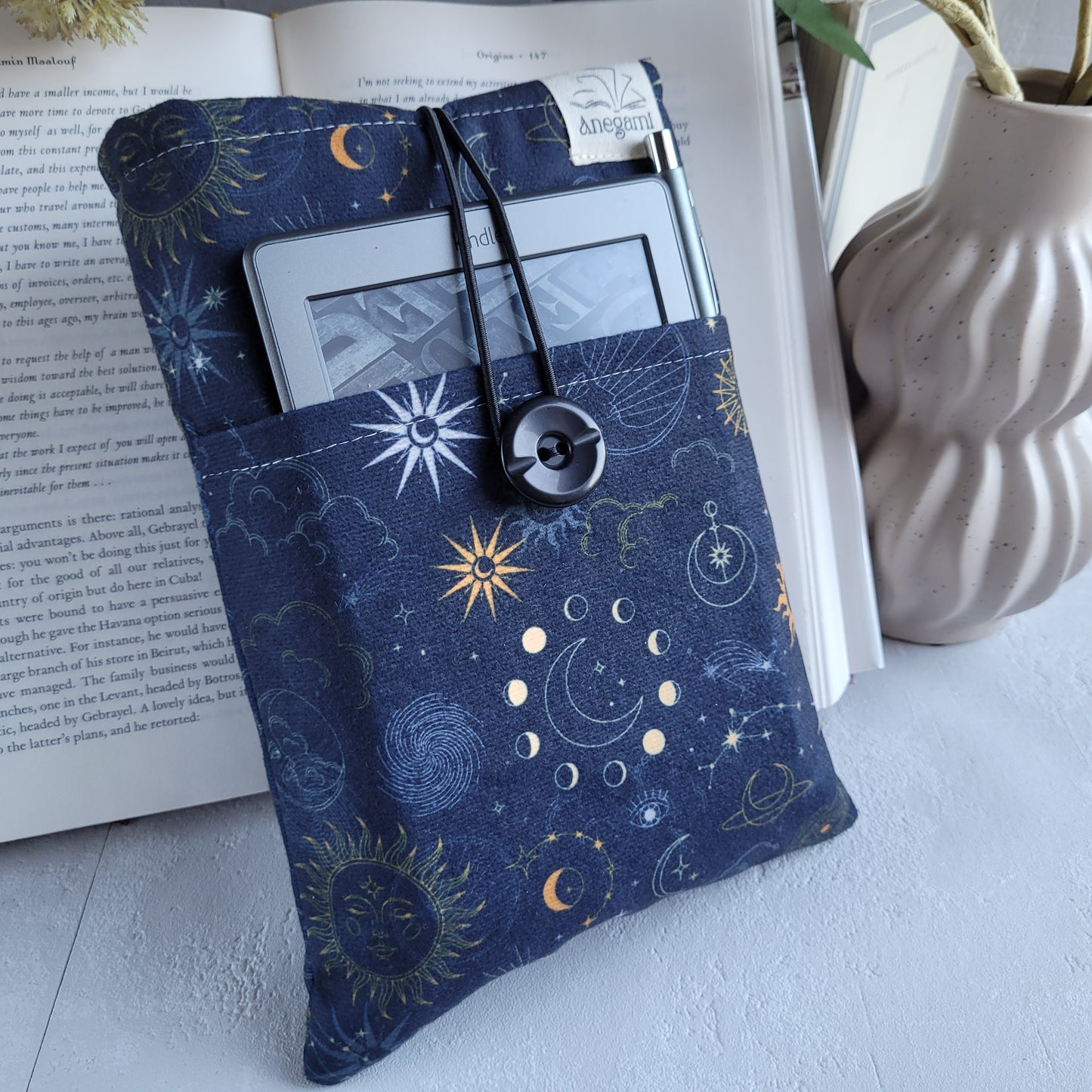 Astrology fabric book sleeve with pocket