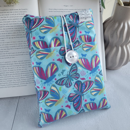 Pochette de livre en tissu papillon avec poche