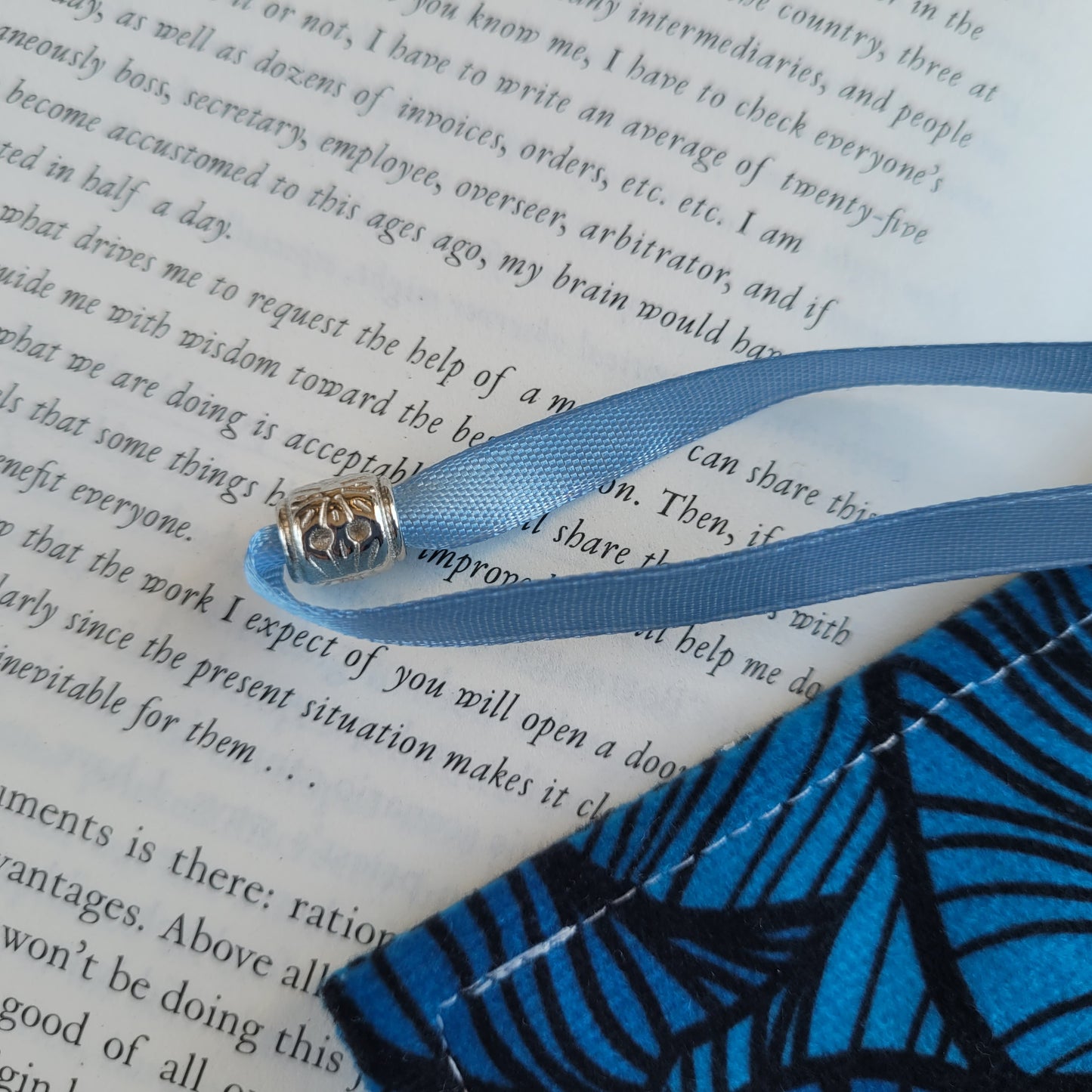 Blue Floral Bookmark