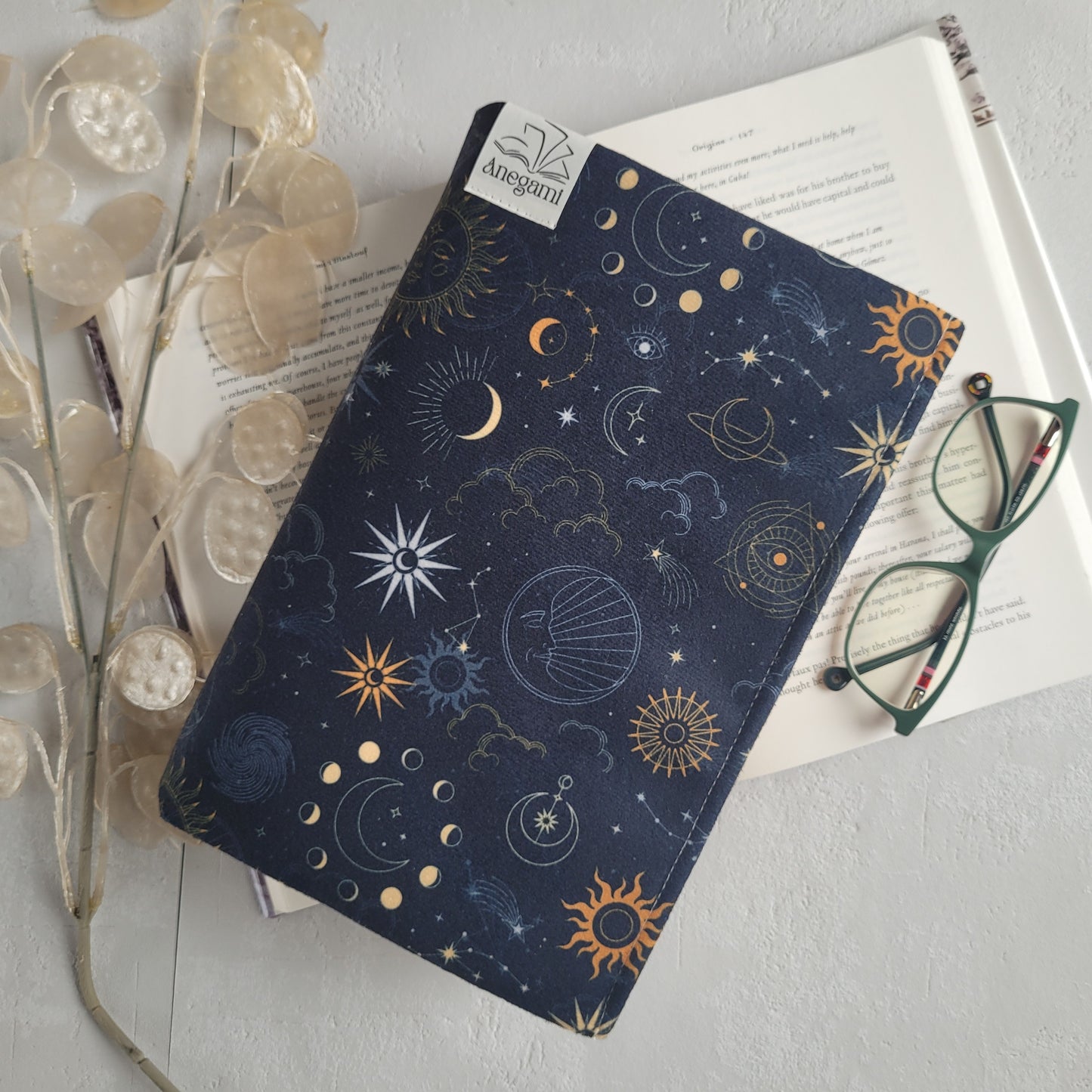 Astrology fabric book cover