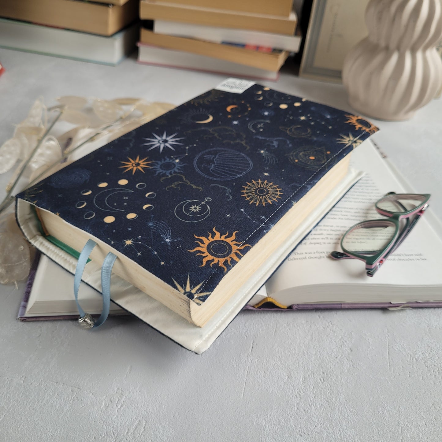 Astrology fabric book cover