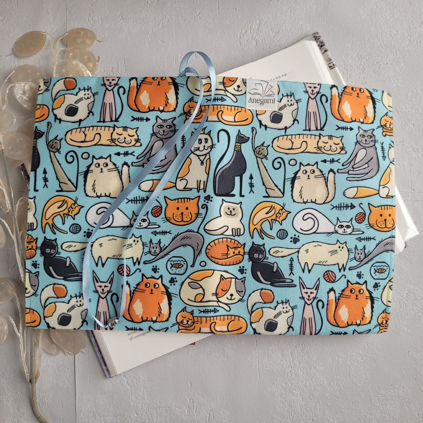 Cats fabric book cover