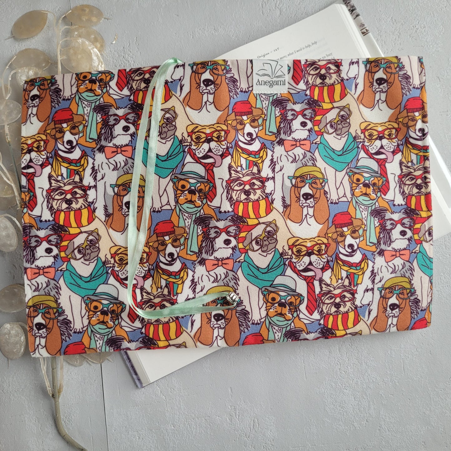 Dogs fabric book cover