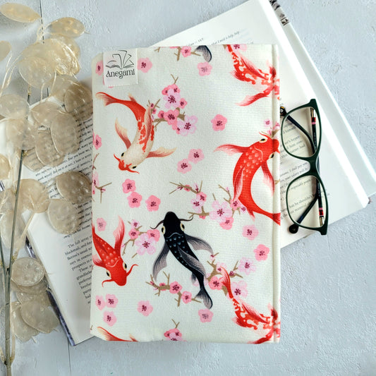 Koi Fish fabric book cover