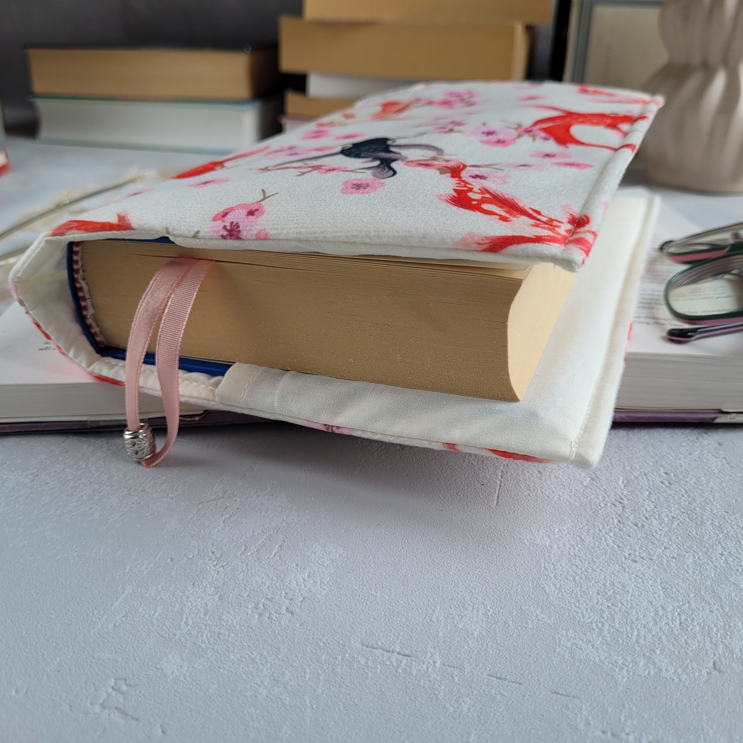 Koi Fish fabric book cover