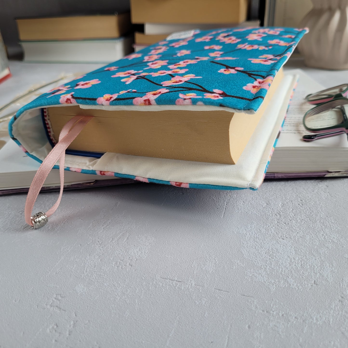 Cherry Blossom fabric book cover