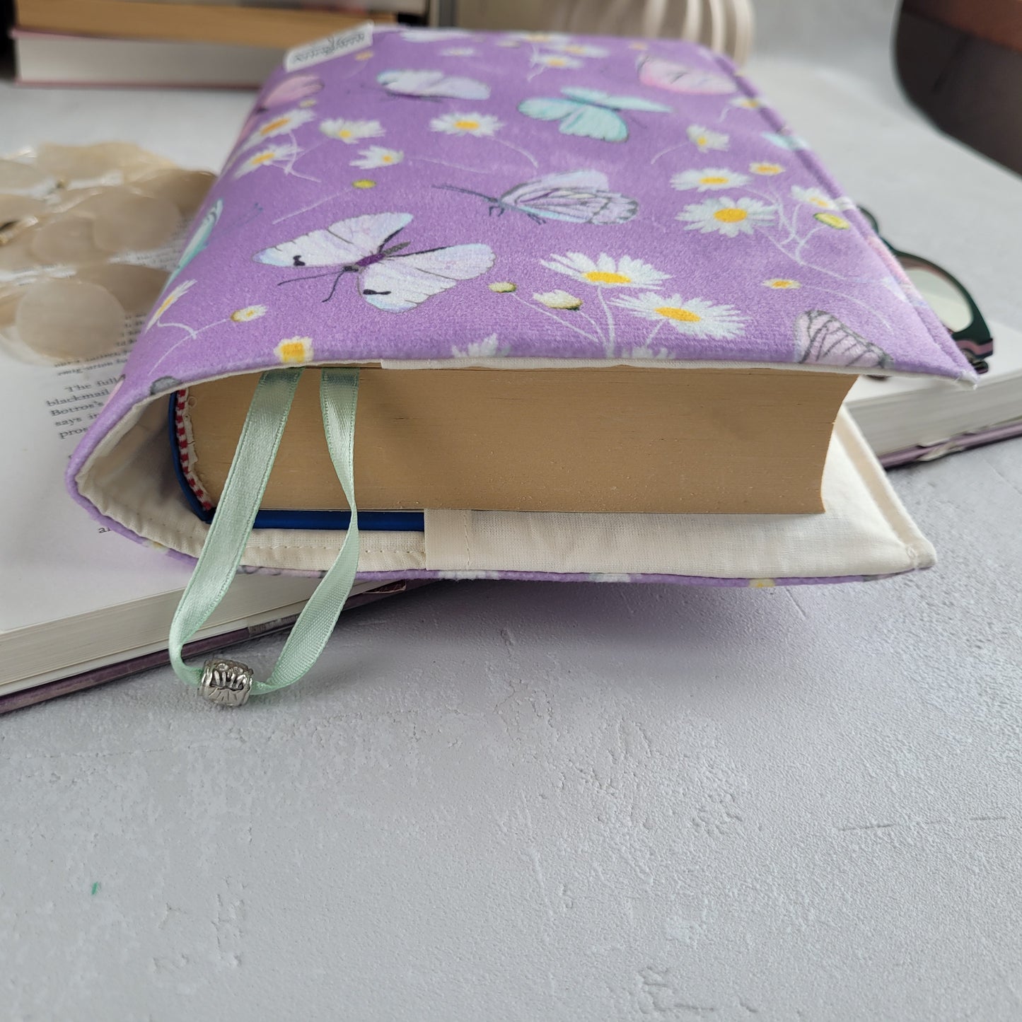 Butterfly fabric book cover