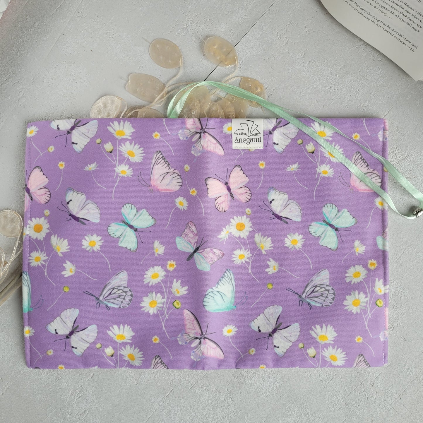 Butterfly fabric book cover