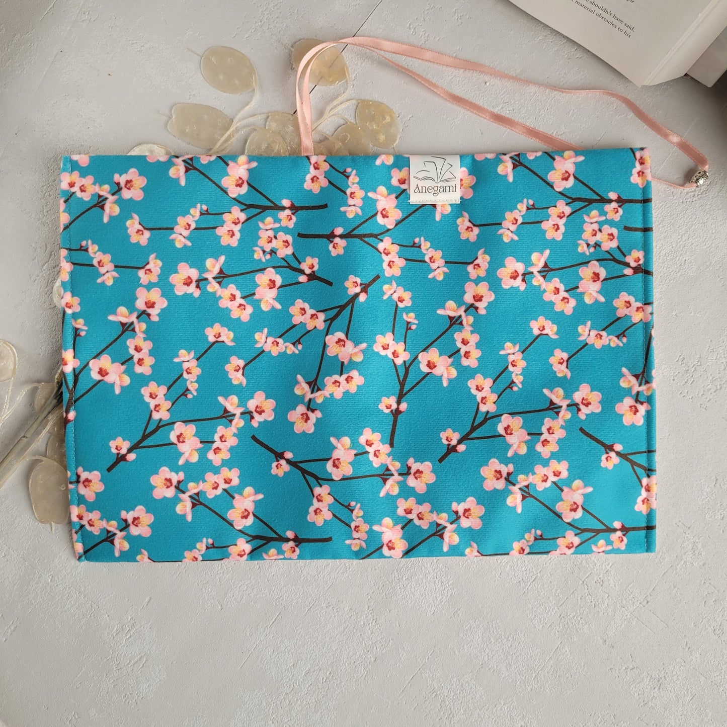 Cherry Blossom fabric book cover