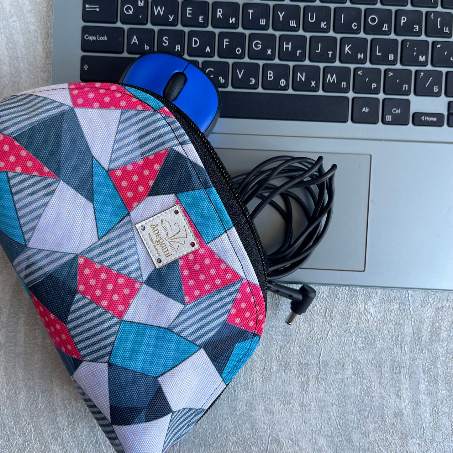 Abstract Compact Organizer Pouch for Charger and Mouse